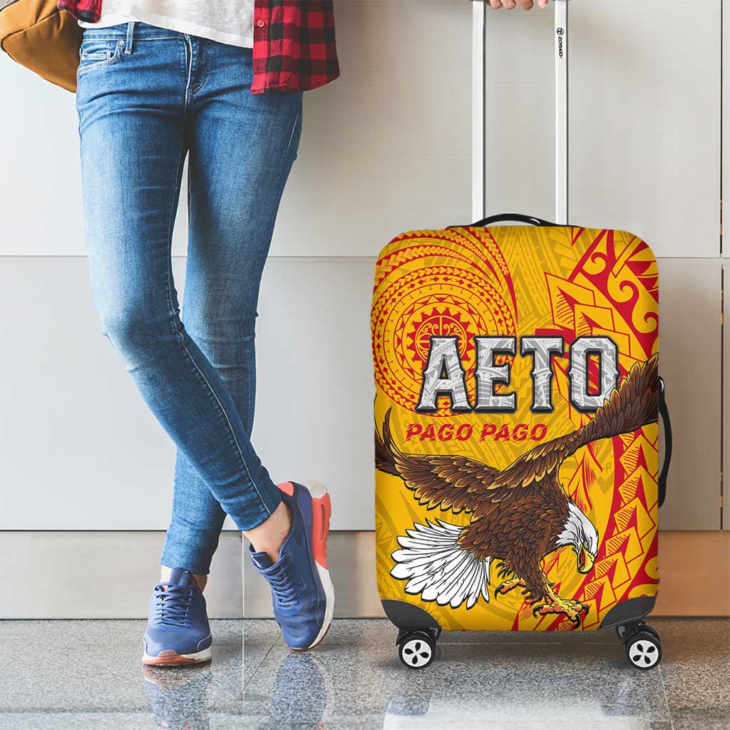 American Samoa Flag Day Luggage Cover Fautasi Race Pago Pago-Aeto Eagle Wings Tribal Style LT03 - Polynesian Pride