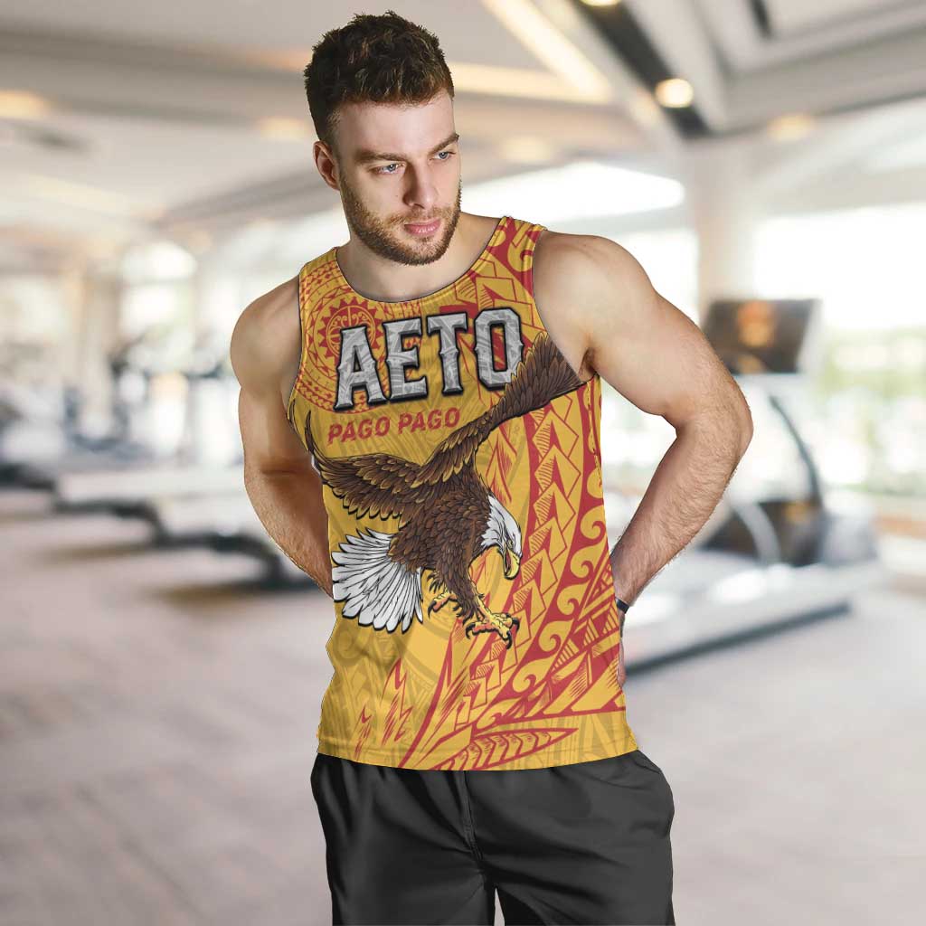 Personalised American Samoa Flag Day Men Tank Top Fautasi Race Pago Pago-Aeto Eagle Wings Tribal Style LT03 Multicolor - Polynesian Pride