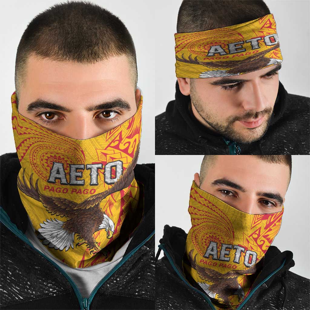 American Samoa Flag Day Neck Gaiter Fautasi Race Pago Pago-Aeto Eagle Wings Tribal Style