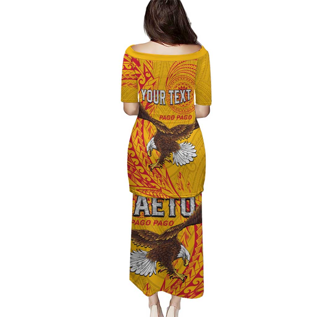 Personalised American Samoa Flag Day Puletasi Fautasi Race Pago Pago-Aeto Eagle Wings Tribal Style LT03 - Polynesian Pride