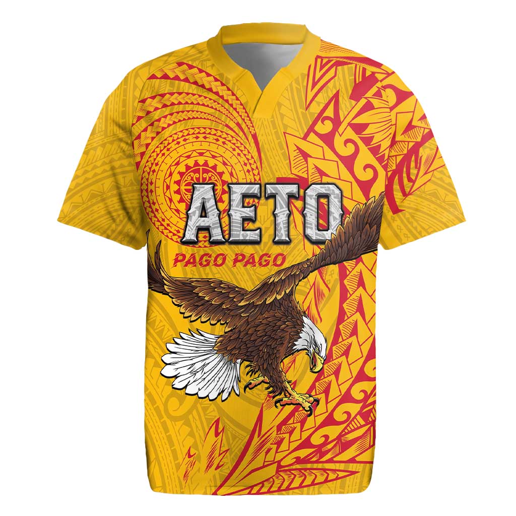 Personalised American Samoa Flag Day Rugby Jersey Fautasi Race Pago Pago-Aeto Eagle Wings Tribal Style LT03 Multicolor - Polynesian Pride