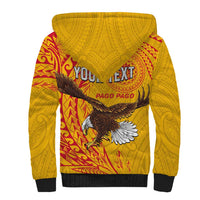 Personalised American Samoa Flag Day Sherpa Hoodie Fautasi Race Pago Pago-Aeto Eagle Wings Tribal Style LT03 - Polynesian Pride