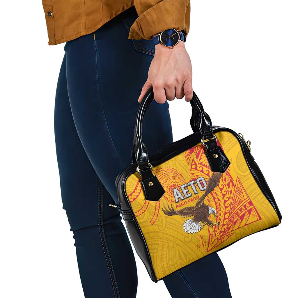 American Samoa Flag Day Shoulder Handbag Fautasi Race Pago Pago-Aeto Eagle Wings Tribal Style