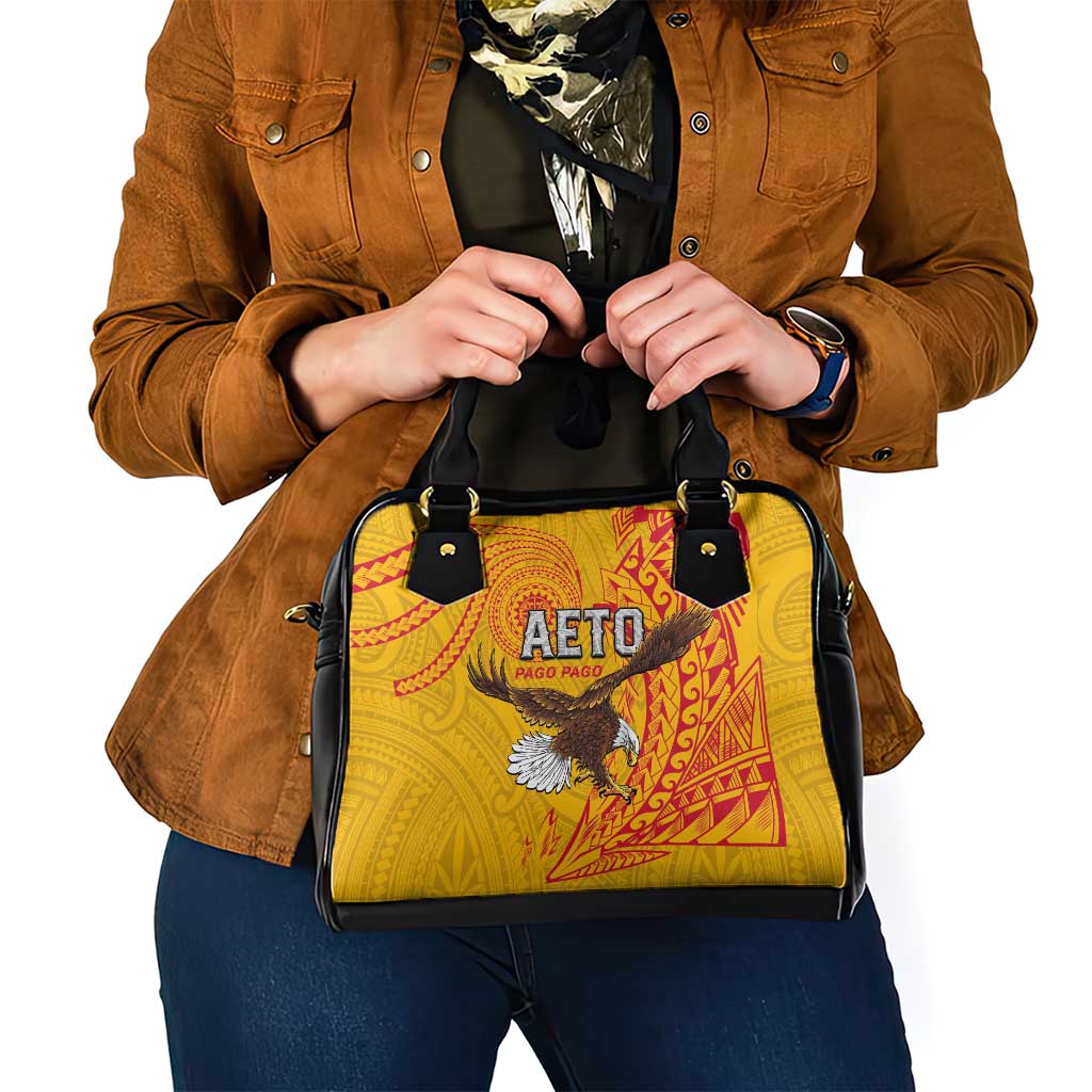 American Samoa Flag Day Shoulder Handbag Fautasi Race Pago Pago-Aeto Eagle Wings Tribal Style