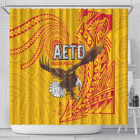 American Samoa Flag Day Shower Curtain Fautasi Race Pago Pago-Aeto Eagle Wings Tribal Style LT03 - Polynesian Pride