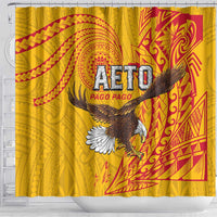 American Samoa Flag Day Shower Curtain Fautasi Race Pago Pago-Aeto Eagle Wings Tribal Style LT03 - Polynesian Pride