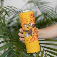 American Samoa Flag Day Skinny Tumbler Fautasi Race Pago Pago-Aeto Eagle Wings Tribal Style LT03 - Polynesian Pride