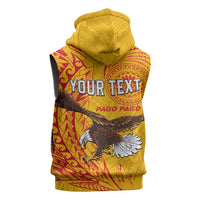 Personalised American Samoa Flag Day Sleeveless Zip Hoodie Fautasi Race Pago Pago-Aeto Eagle Wings Tribal Style LT03 - Polynesian Pride