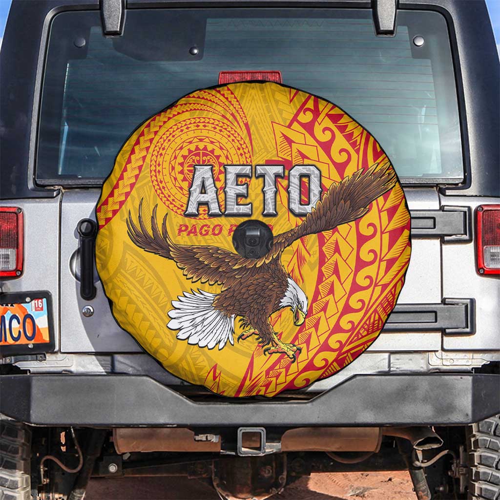 American Samoa Flag Day Spare Tire Cover Fautasi Race Pago Pago-Aeto Eagle Wings Tribal Style LT03 Multicolor - Polynesian Pride