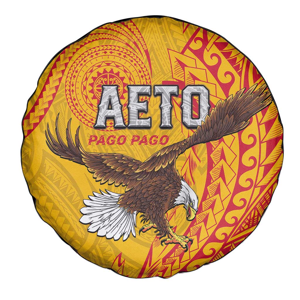 American Samoa Flag Day Spare Tire Cover Fautasi Race Pago Pago-Aeto Eagle Wings Tribal Style LT03 - Polynesian Pride