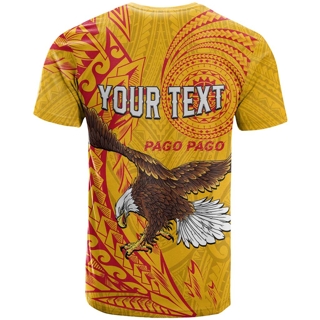 Personalised American Samoa Flag Day T Shirt Fautasi Race Pago Pago-Aeto Eagle Wings Tribal Style LT03 - Polynesian Pride