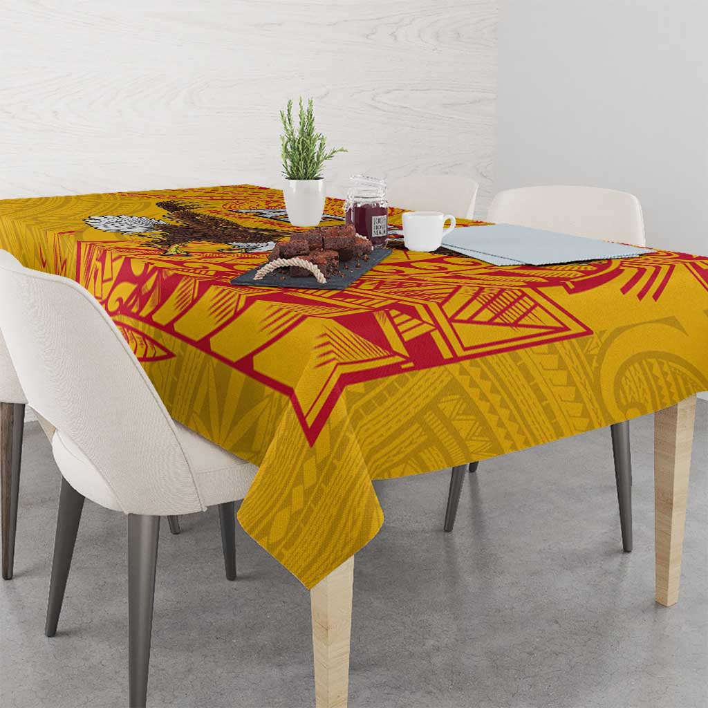 American Samoa Flag Day Tablecloth Fautasi Race Pago Pago-Aeto Eagle Wings Tribal Style LT03 - Polynesian Pride