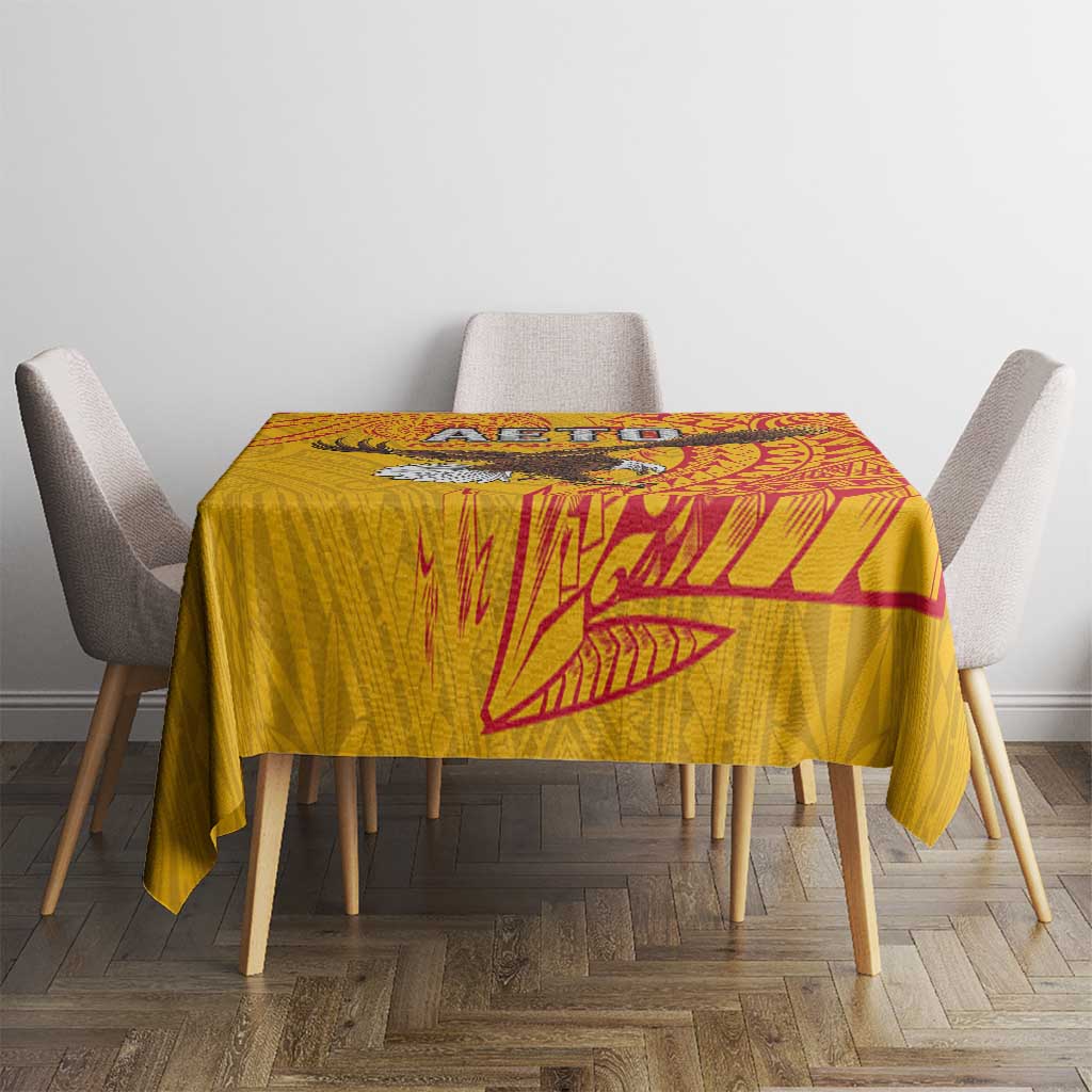 American Samoa Flag Day Tablecloth Fautasi Race Pago Pago-Aeto Eagle Wings Tribal Style LT03 - Polynesian Pride