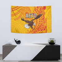 American Samoa Flag Day Tapestry Fautasi Race Pago Pago-Aeto Eagle Wings Tribal Style