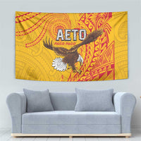 American Samoa Flag Day Tapestry Fautasi Race Pago Pago-Aeto Eagle Wings Tribal Style