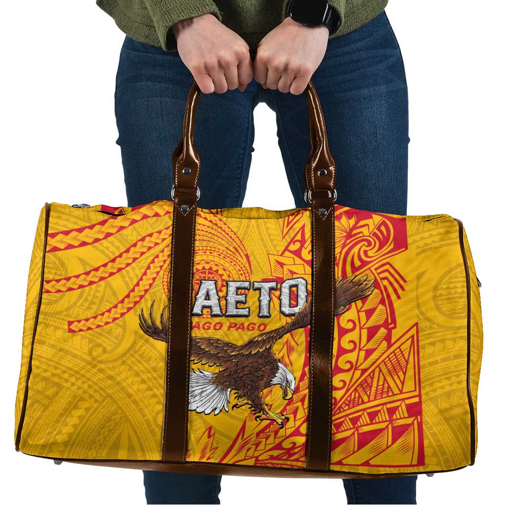 American Samoa Flag Day Travel Bag Fautasi Race Pago Pago-Aeto Eagle Wings Tribal Style