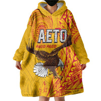 Personalised American Samoa Flag Day Wearable Blanket Hoodie Fautasi Race Pago Pago-Aeto Eagle Wings Tribal Style LT03 - Polynesian Pride