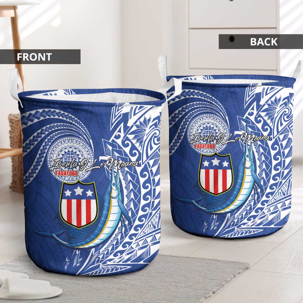 American Samoa Flag Day Laundry Basket Fautasi Race Fagatogo-Iseula O Le Moana Sailfish Tribal Style LT03 - Polynesian Pride