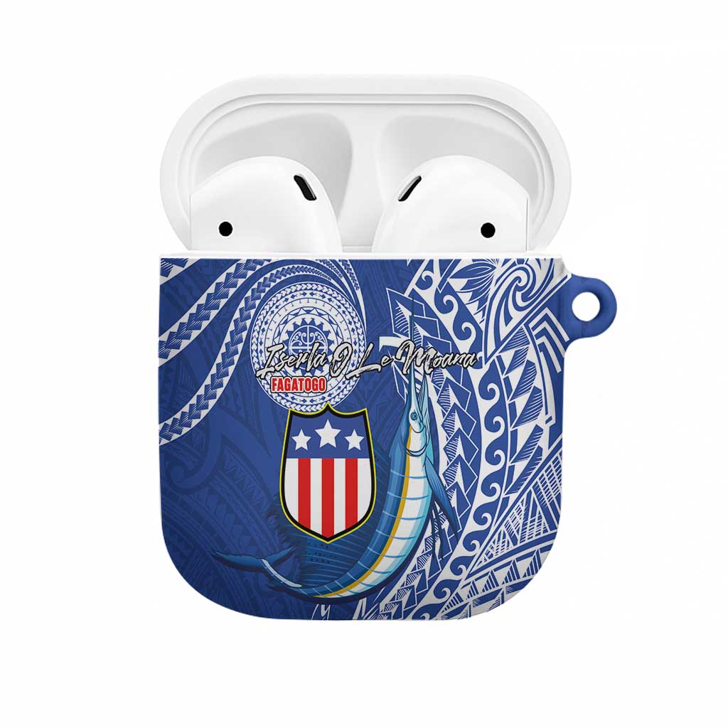 American Samoa Flag Day AirPods Case Fautasi Race Fagatogo-Iseula O Le Moana Sailfish Tribal Style LT03 Multicolor - Polynesian Pride