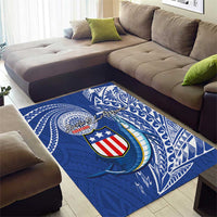 American Samoa Flag Day Area Rug Fautasi Race Fagatogo-Iseula O Le Moana Sailfish Tribal Style LT03 - Polynesian Pride