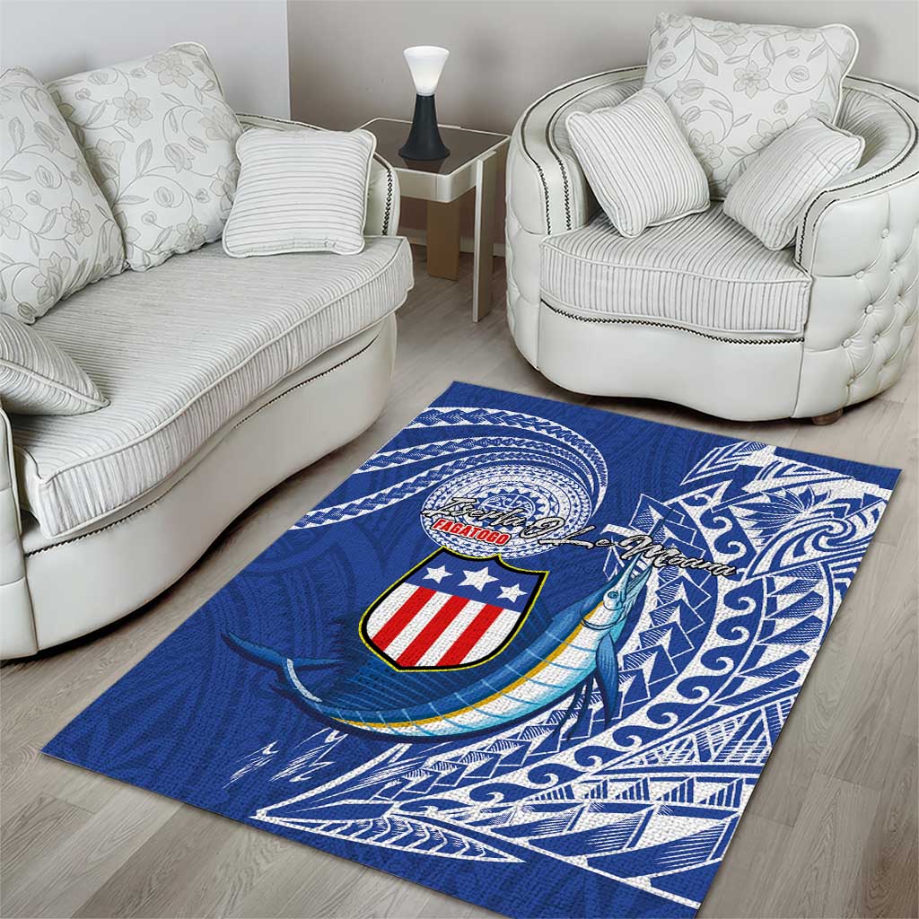 American Samoa Flag Day Area Rug Fautasi Race Fagatogo-Iseula O Le Moana Sailfish Tribal Style LT03 - Polynesian Pride