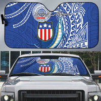 American Samoa Flag Day Auto Sun Shade Fautasi Race Fagatogo-Iseula O Le Moana Sailfish Tribal Style LT03 Multicolor - Polynesian Pride