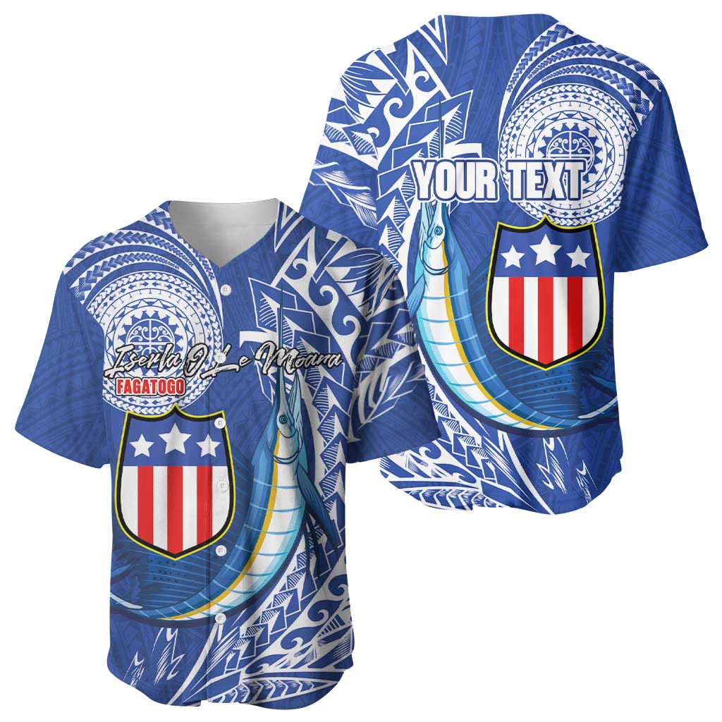 Personalised American Samoa Flag Day Baseball Jersey Fautasi Race Fagatogo-Iseula O Le Moana Sailfish Tribal Style LT03 - Polynesian Pride