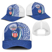 American Samoa Flag Day Baseball Net Cap Fautasi Race Fagatogo-Iseula O Le Moana Sailfish Tribal Style LT03 - Polynesian Pride