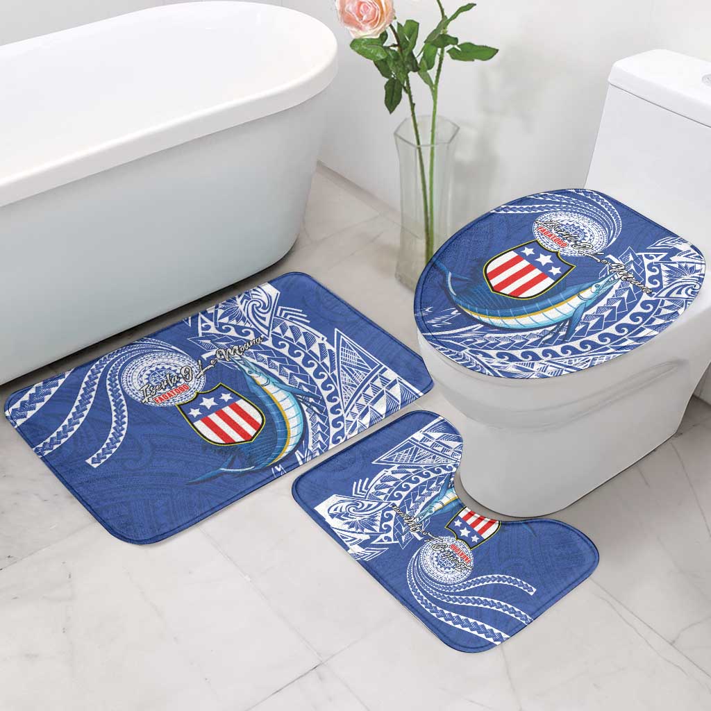 American Samoa Flag Day Bathroom Set Fautasi Race Fagatogo-Iseula O Le Moana Sailfish Tribal Style LT03 - Polynesian Pride