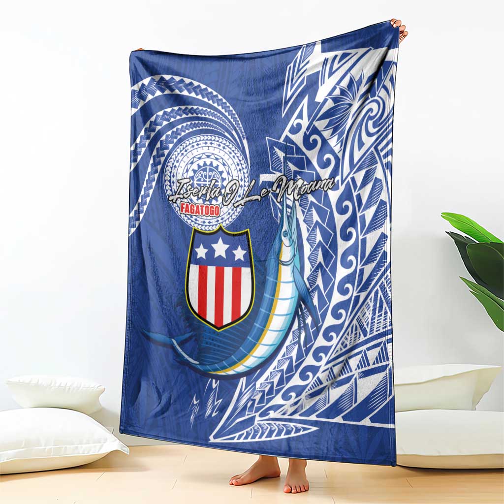 American Samoa Flag Day Blanket Fautasi Race Fagatogo-Iseula O Le Moana Sailfish Tribal Style LT03 - Polynesian Pride