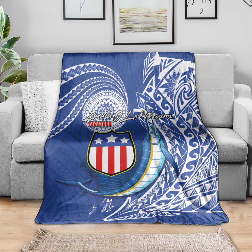American Samoa Flag Day Blanket Fautasi Race Fagatogo-Iseula O Le Moana Sailfish Tribal Style LT03 - Polynesian Pride