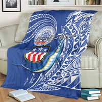 American Samoa Flag Day Blanket Fautasi Race Fagatogo-Iseula O Le Moana Sailfish Tribal Style LT03 - Polynesian Pride