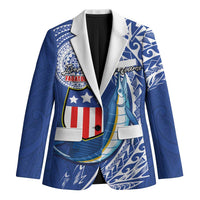 Personalised American Samoa Flag Day Blazer Fautasi Race Fagatogo-Iseula O Le Moana Sailfish Tribal Style LT03 Unisex Multicolor - Polynesian Pride