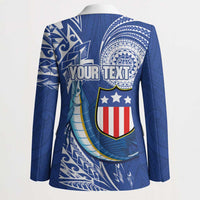 Personalised American Samoa Flag Day Blazer Fautasi Race Fagatogo-Iseula O Le Moana Sailfish Tribal Style LT03 - Polynesian Pride