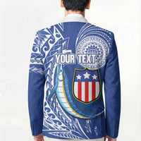 Personalised American Samoa Flag Day Blazer Fautasi Race Fagatogo-Iseula O Le Moana Sailfish Tribal Style LT03 - Polynesian Pride