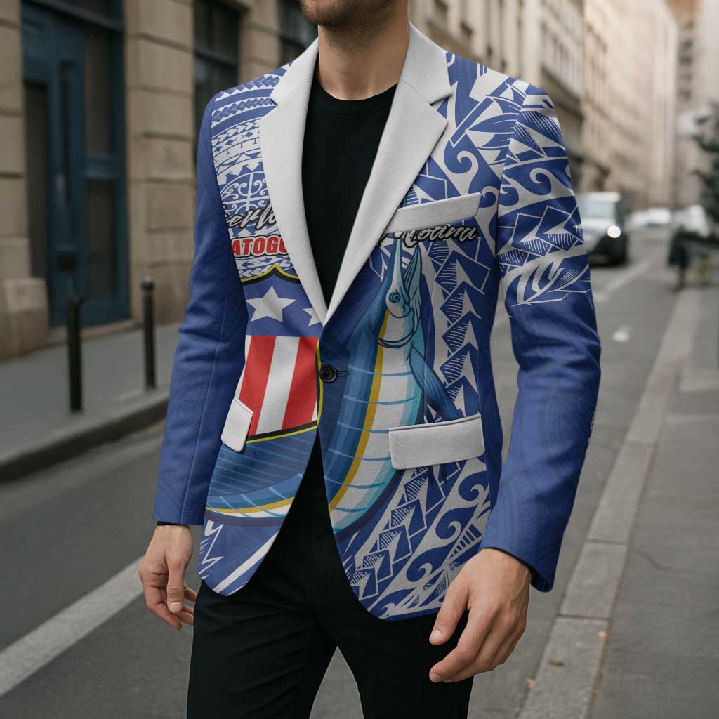 Personalised American Samoa Flag Day Blazer Fautasi Race Fagatogo-Iseula O Le Moana Sailfish Tribal Style LT03 - Polynesian Pride
