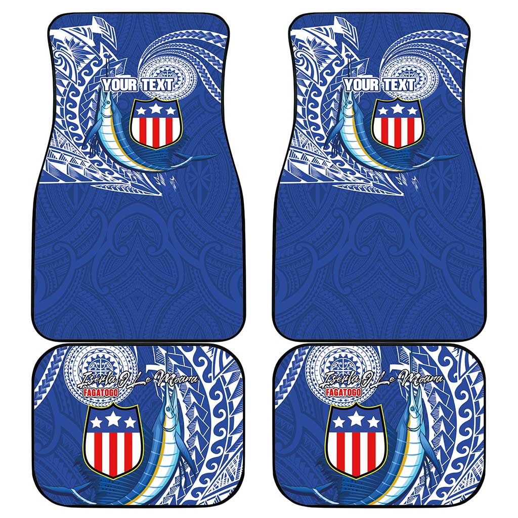 Personalised American Samoa Flag Day Car Mats Fautasi Race Fagatogo-Iseula O Le Moana Sailfish Tribal Style LT03 - Polynesian Pride