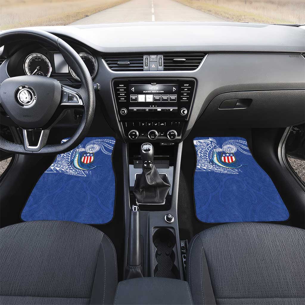 Personalised American Samoa Flag Day Car Mats Fautasi Race Fagatogo-Iseula O Le Moana Sailfish Tribal Style LT03 Set 2pcs - Front Multicolor - Polynesian Pride