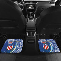 Personalised American Samoa Flag Day Car Mats Fautasi Race Fagatogo-Iseula O Le Moana Sailfish Tribal Style LT03 Set 2pcs - Back Multicolor - Polynesian Pride