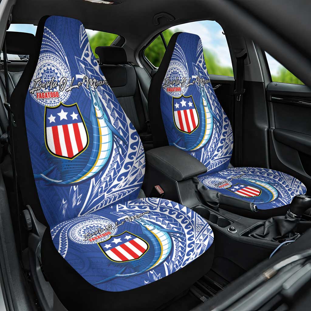 American Samoa Flag Day Car Seat Cover Fautasi Race Fagatogo-Iseula O Le Moana Sailfish Tribal Style LT03 One Size Multicolor - Polynesian Pride