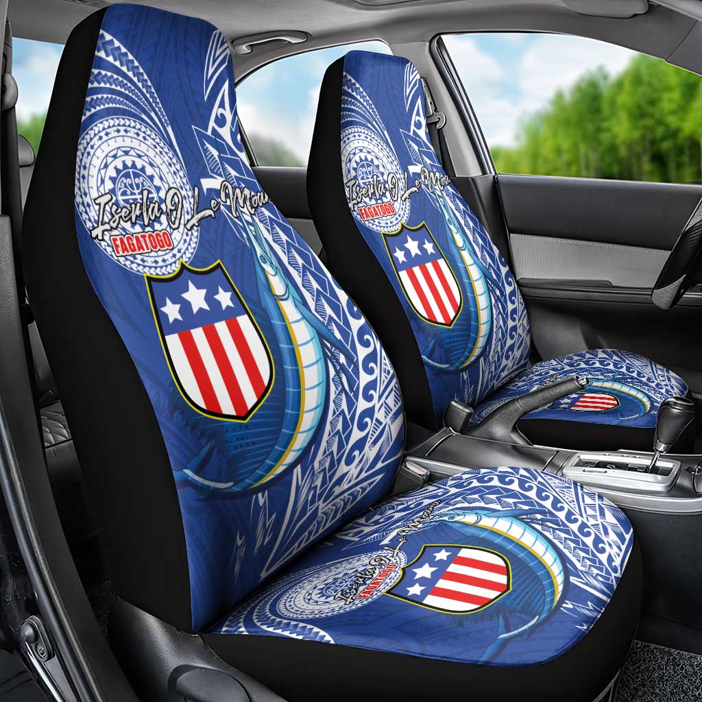 American Samoa Flag Day Car Seat Cover Fautasi Race Fagatogo-Iseula O Le Moana Sailfish Tribal Style LT03 - Polynesian Pride