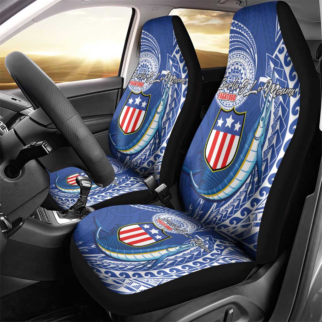 American Samoa Flag Day Car Seat Cover Fautasi Race Fagatogo-Iseula O Le Moana Sailfish Tribal Style LT03 - Polynesian Pride