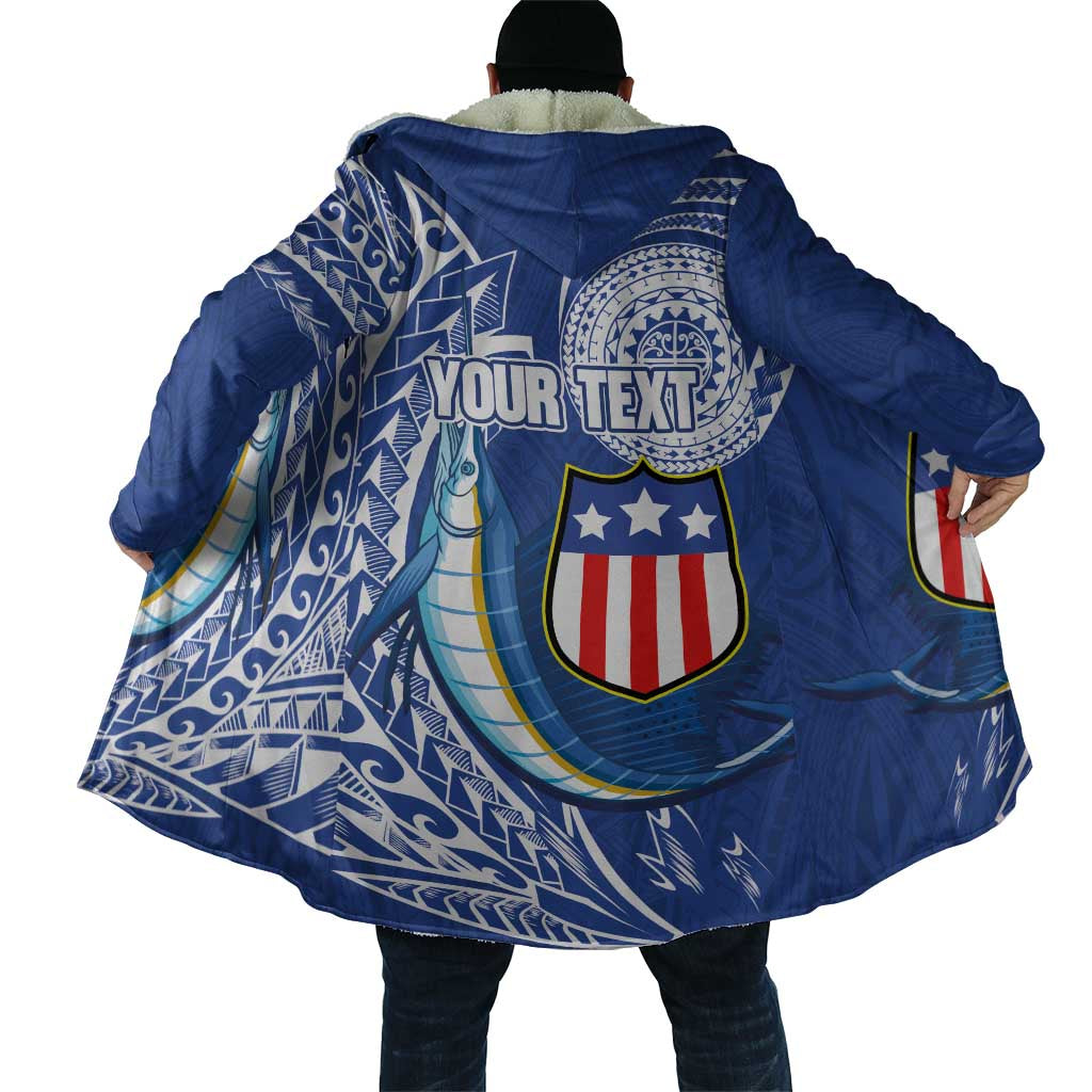Personalised American Samoa Flag Day Cloak Fautasi Race Fagatogo-Iseula O Le Moana Sailfish Tribal Style LT03 - Polynesian Pride