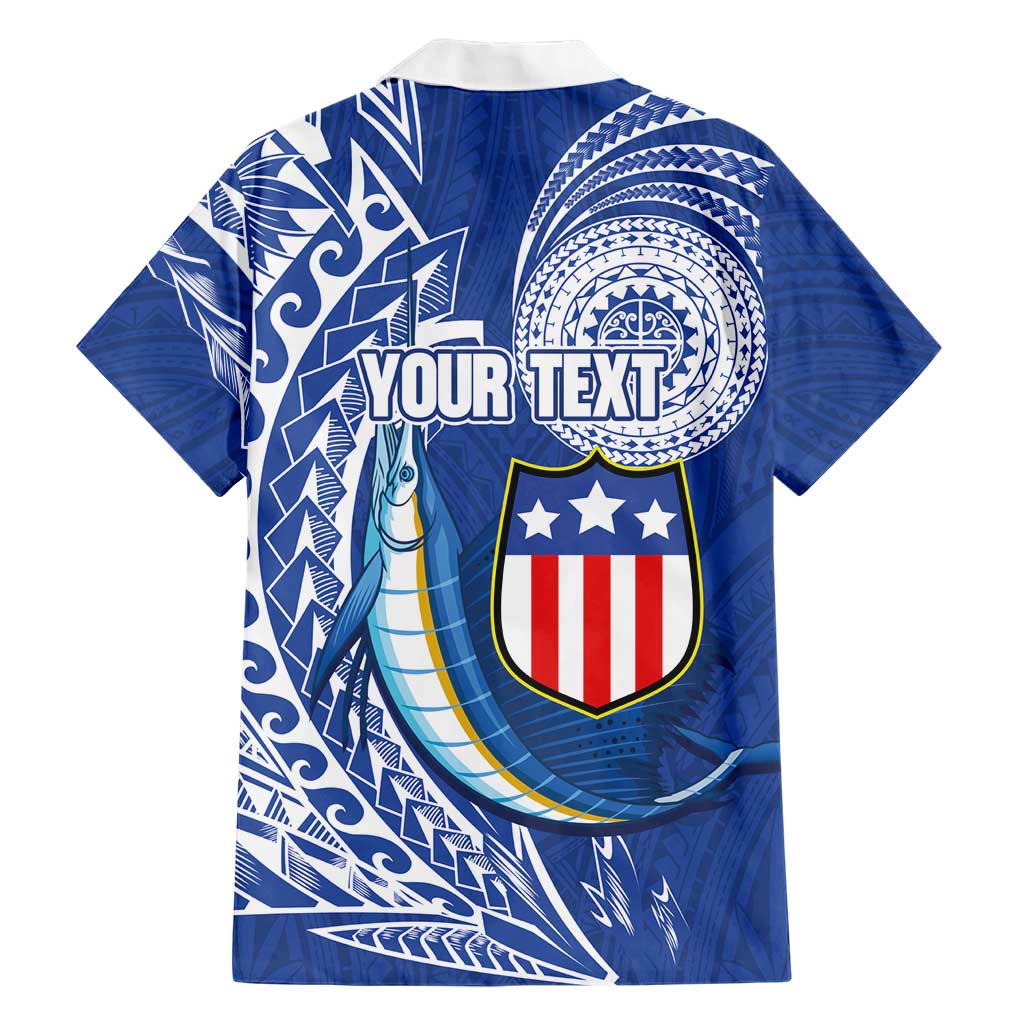 Personalised American Samoa Flag Day Family Matching Puletasi and Hawaiian Shirt Fautasi Race Fagatogo-Iseula O Le Moana Sailfish Tribal Style LT03 - Polynesian Pride