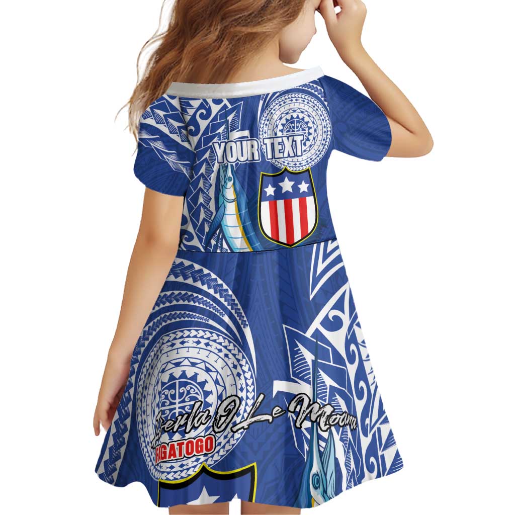 Personalised American Samoa Flag Day Family Matching Tank Maxi Dress and Hawaiian Shirt Fautasi Race Fagatogo-Iseula O Le Moana Sailfish Tribal Style LT03 - Polynesian Pride