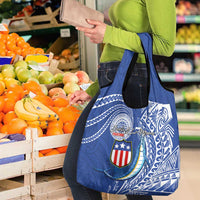 American Samoa Flag Day Grocery Bag Fautasi Race Fagatogo-Iseula O Le Moana Sailfish Tribal Style LT03 - Polynesian Pride