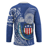 Personalised American Samoa Flag Day Hockey Jersey Fautasi Race Fagatogo-Iseula O Le Moana Sailfish Tribal Style LT03 - Polynesian Pride