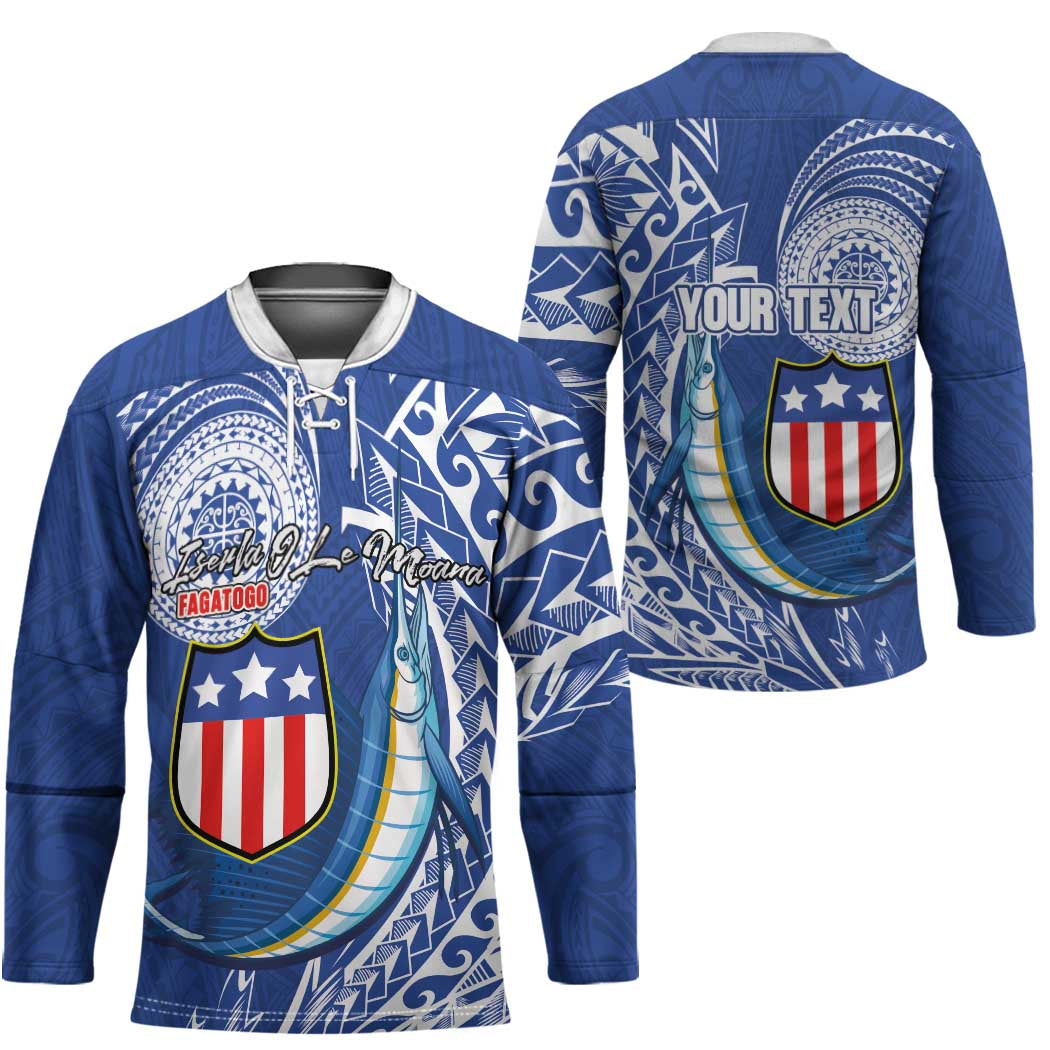 Personalised American Samoa Flag Day Hockey Jersey Fautasi Race Fagatogo-Iseula O Le Moana Sailfish Tribal Style LT03 - Polynesian Pride