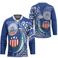 Personalised American Samoa Flag Day Hockey Jersey Fautasi Race Fagatogo-Iseula O Le Moana Sailfish Tribal Style LT03 - Polynesian Pride