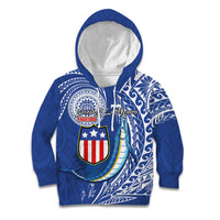 Personalised American Samoa Flag Day Kid Hoodie Fautasi Race Fagatogo-Iseula O Le Moana Sailfish Tribal Style LT03 Hoodie Multicolor - Polynesian Pride